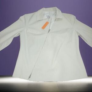 Halogen off White Asymmetrical Zip Jacket Women’s NWT